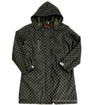 Impermeable impermeable impermeable negro de la PU impermeable